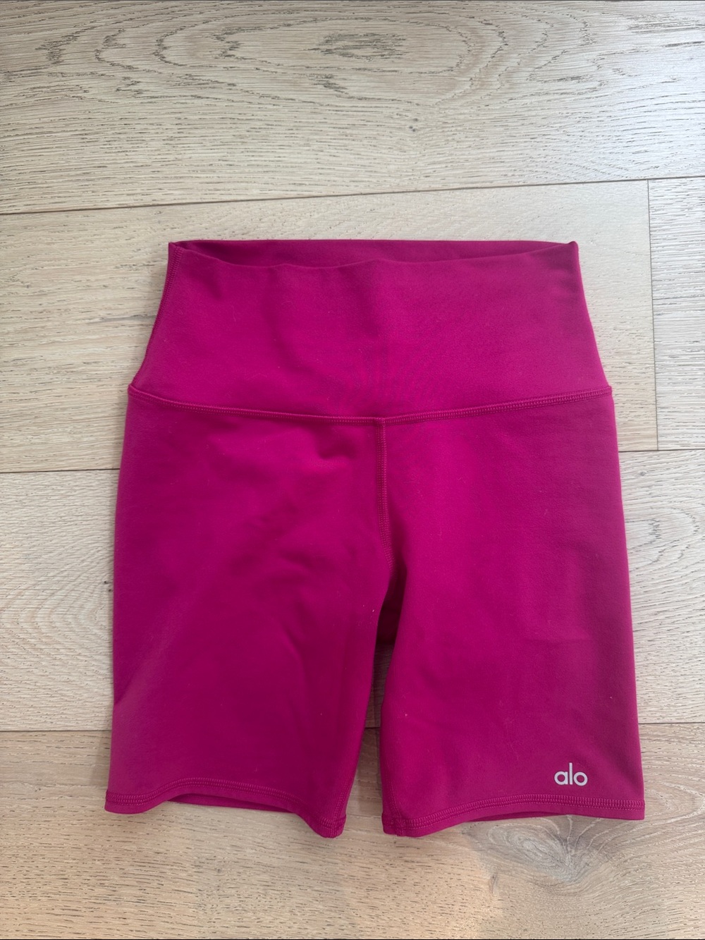 ALO Yoga High-Waist Bike Shorts in Raspberry